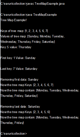 lastKey())); System.out.println(Now the tree map Keys:  + tMap